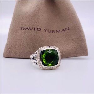 David Yurman Albion Peridot Diamond Ring Sz 7